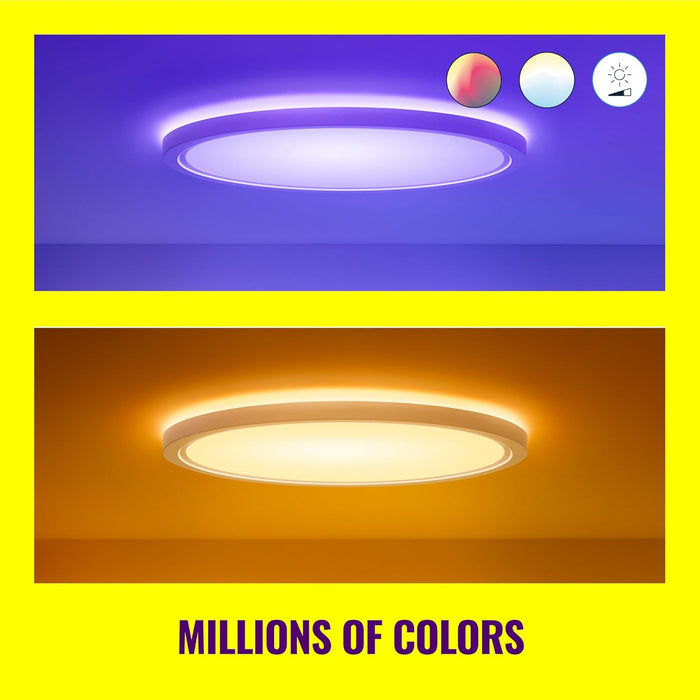 WiZ Colour Smart Connected Superslim Ceiling LED Light 22 Watts  for Indoor Home Lighting, Bedroom, Livingroom, Diningroom