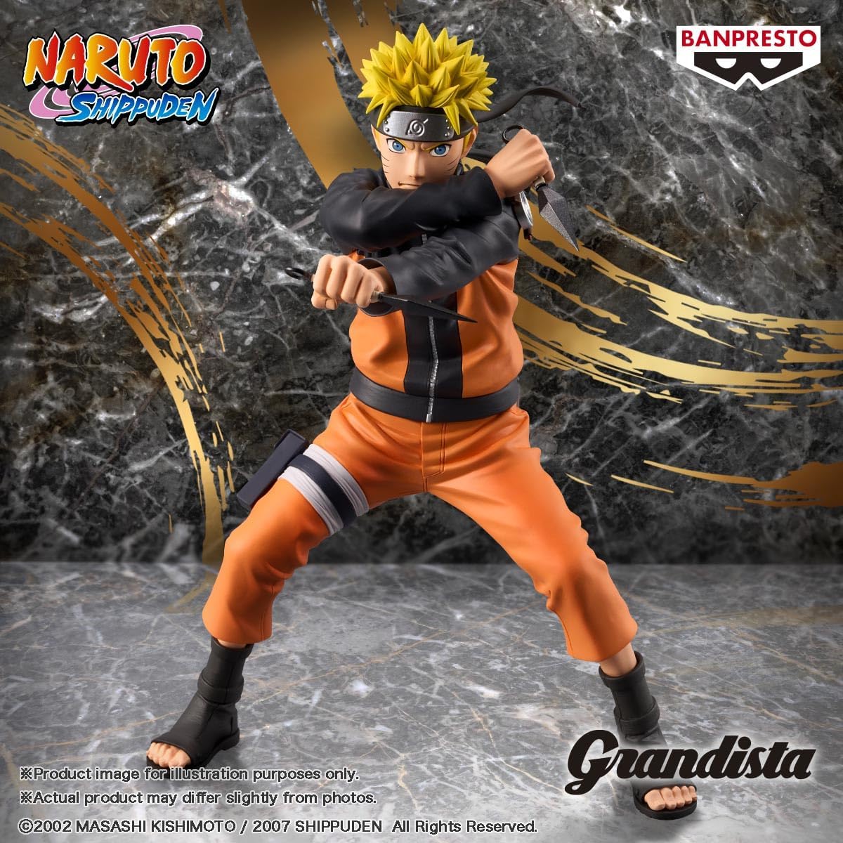Naruto Uzumaki-Statue Mit Kunais 22 cm