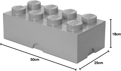Mattoncino-contenitore Lego a 8 Bottoncini, Contenitore Impilabile, 12 L, Grigio