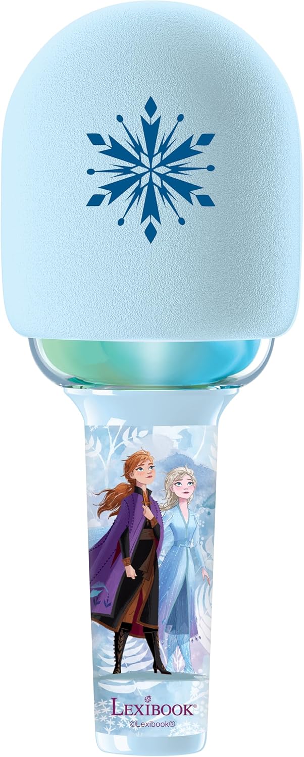 Lexibook, Frozen, Draadloze microfoon met luidspreker en lichten, 4 stemvervormers, Veelkleurige lichteffecten, Oplaadbare batterij, MIC280FZ