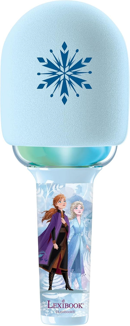 Lexibook, Frozen, Draadloze microfoon met luidspreker en lichten, 4 stemvervormers, Veelkleurige lichteffecten, Oplaadbare batterij, MIC280FZ