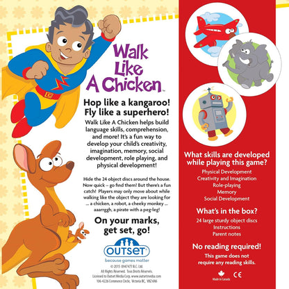 Cheatwell Games Walk Like A Chicken - No Reading Required, Hide & Seek Role-Playing Activity Game, Preschool & Kids, Children's Social & Physical Developmental Game, Ages 3+, 2+ Players