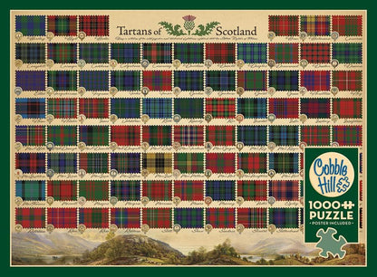 Cobble Hill 1000 Piece Puzzle Tartans of Scotland-Sample Poster Included