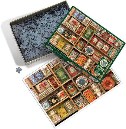 Cobble Hill 1000 Piece Puzzle Vintage Tins-Sample Poster Included