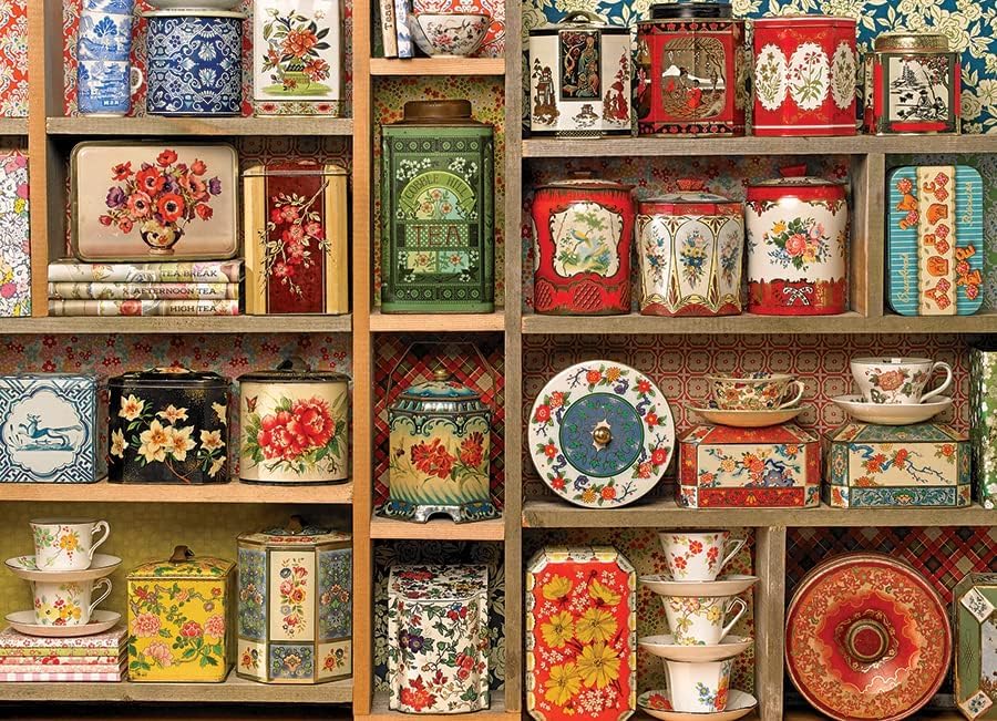 Cobble Hill 1000 Piece Puzzle Vintage Tins-Sample Poster Included