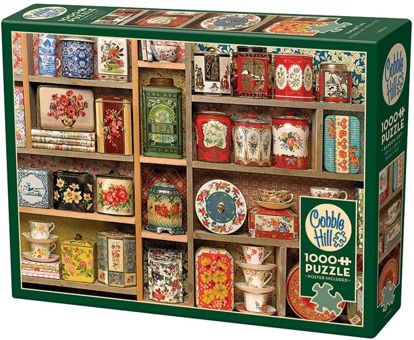 Cobble Hill 1000 Piece Puzzle Vintage Tins-Sample Poster Included
