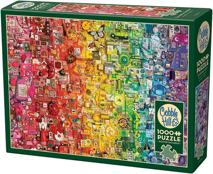 Cobble Hill 1000 Piece Puzzle Colourful Rainbow-Sample Poster Included, Medium, Red