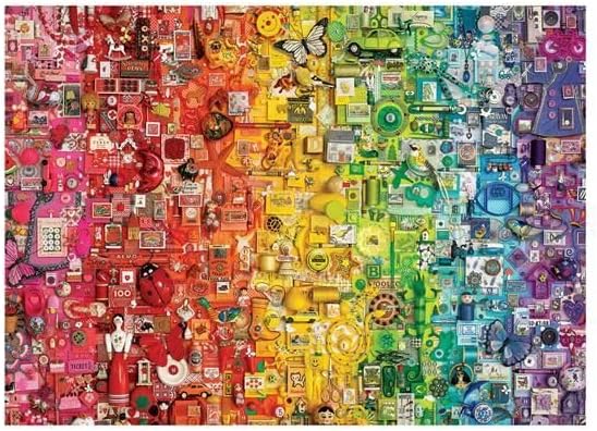 Cobble Hill 1000 Piece Puzzle Colourful Rainbow-Sample Poster Included, Medium, Red