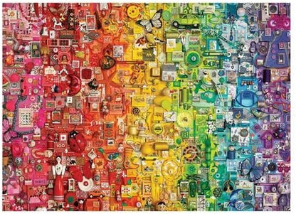 Cobble Hill 1000 Piece Puzzle Colourful Rainbow-Sample Poster Included, Medium, Red