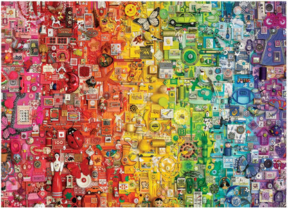 Cobble Hill 1000 Piece Puzzle Colourful Rainbow-Sample Poster Included, Medium, Red