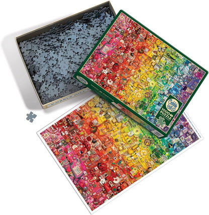 Cobble Hill 1000 Piece Puzzle Colourful Rainbow-Sample Poster Included, Medium, Red