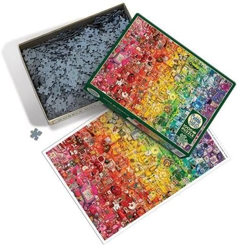 Cobble Hill 1000 Piece Puzzle Colourful Rainbow-Sample Poster Included, Medium, Red