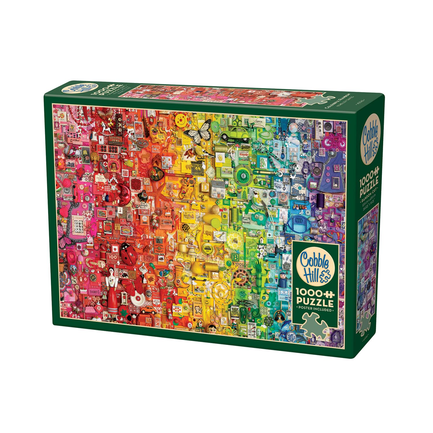 Cobble Hill 1000 Piece Puzzle Colourful Rainbow-Sample Poster Included, Medium, Red