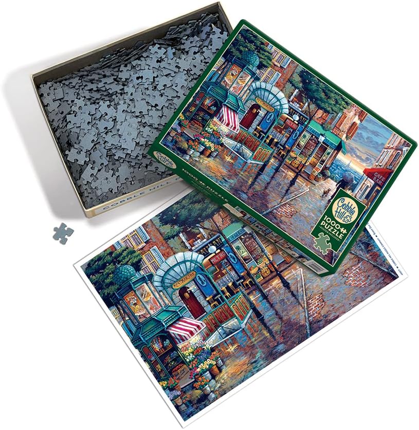 Cobble Hill 1000 Piece Puzzle Rainy Day Stroll-Sample Poster Included