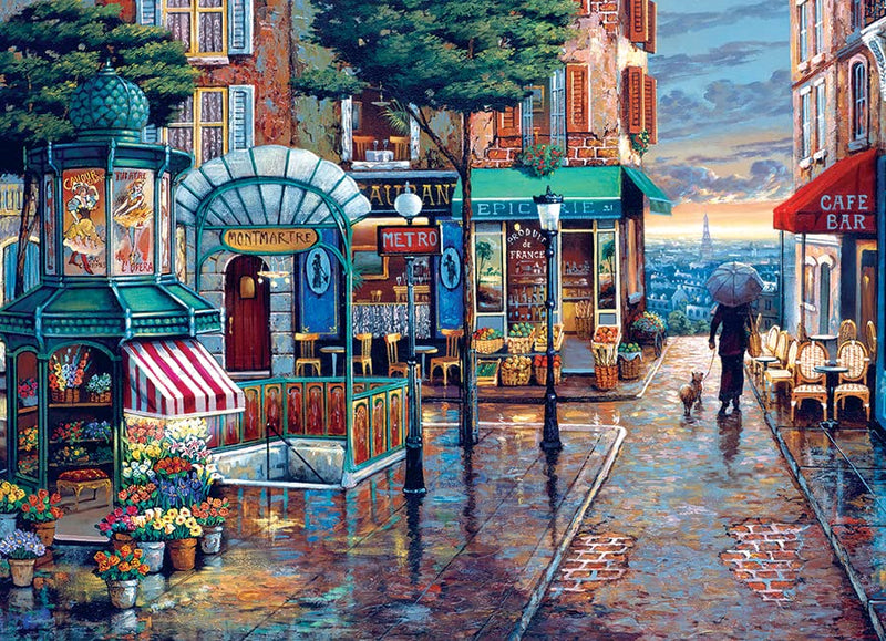 Cobble Hill 1000 Piece Puzzle Rainy Day Stroll-Sample Poster Included