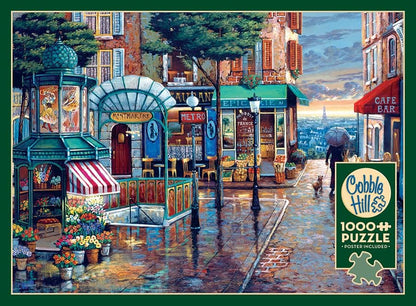Cobble Hill 1000 Piece Puzzle Rainy Day Stroll-Sample Poster Included