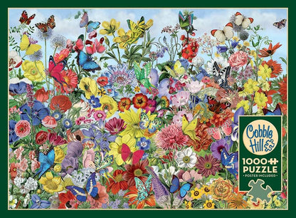 Cobble Hill 1000 Piece Puzzle - Butterfly Garden - Sample Poster Included