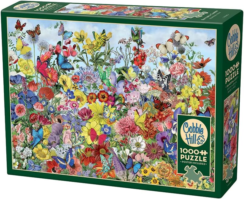 Cobble Hill 1000 Piece Puzzle - Butterfly Garden - Sample Poster Included