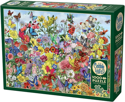 Cobble Hill 1000 Piece Puzzle - Butterfly Garden - Sample Poster Included