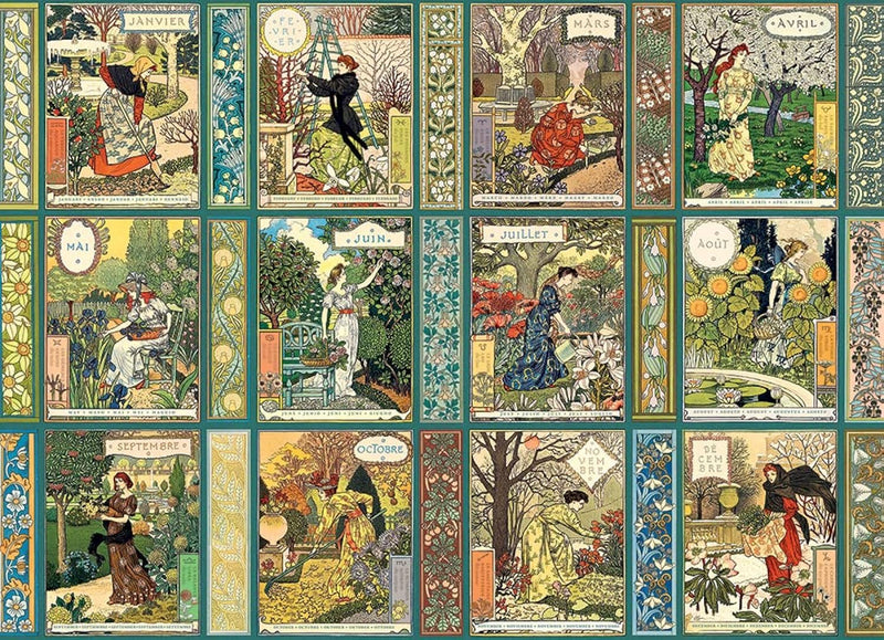 Cobble Hill 1000 Piece Puzzle Jardiniere: A Gardener's Calendar-Sample Poster Included