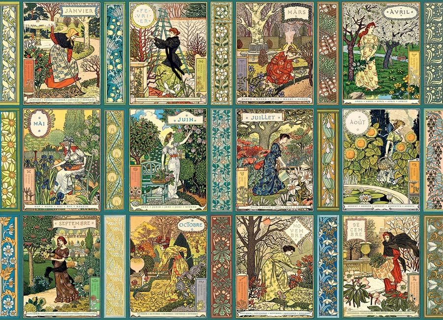 Cobble Hill 1000 Piece Puzzle Jardiniere: A Gardener's Calendar-Sample Poster Included