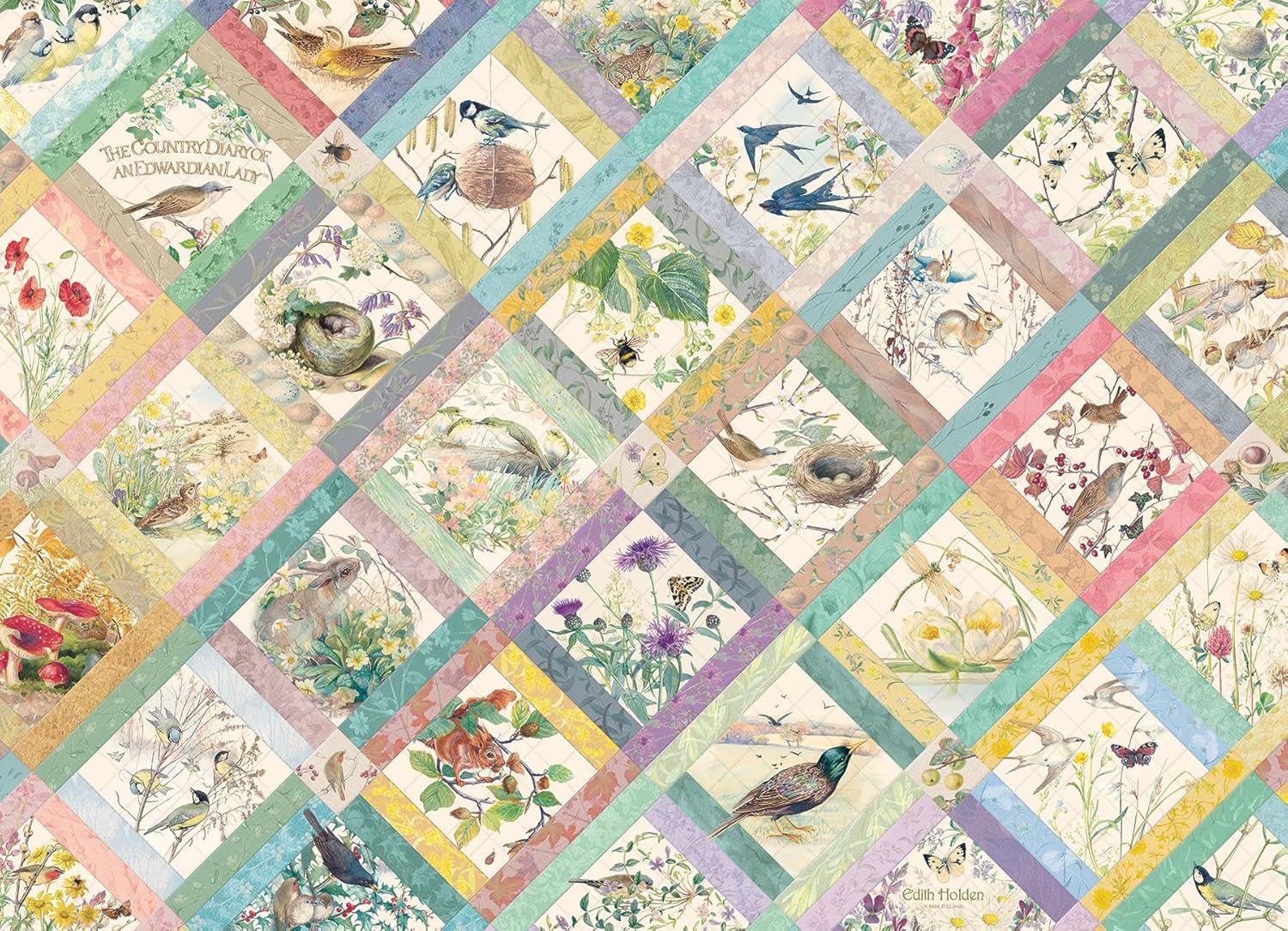 Cobble Hill 1000 Piece Puzzle Country Diary Quilt-Sample Poster Included