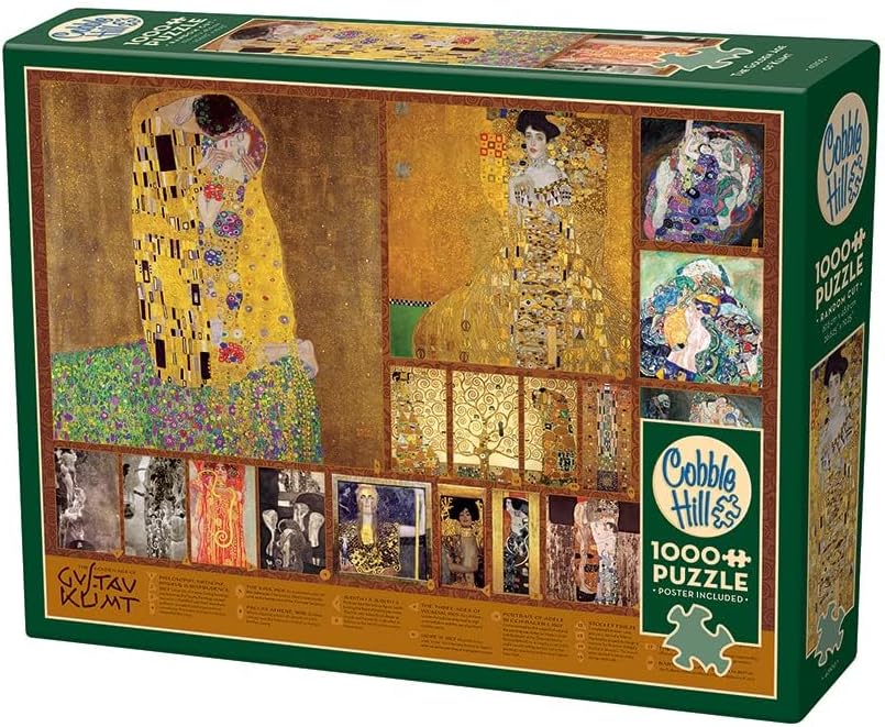 Cobble Hill 1000 Piece Puzzle The Golden Age of Klimt-Sample Poster Included