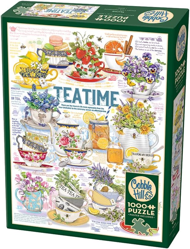 Cobble Hill 1000 Piece Puzzle Tea Time-Sample Poster Included