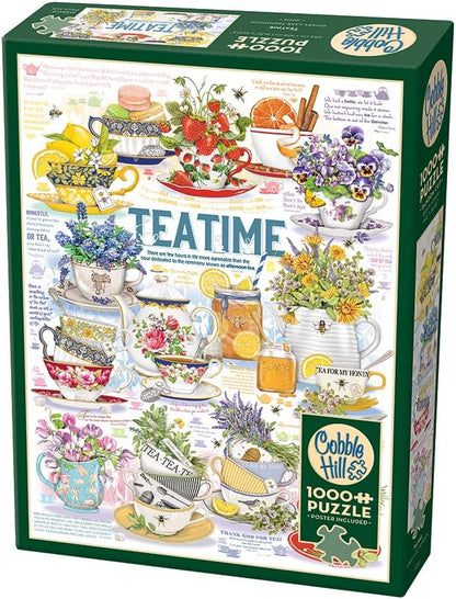Cobble Hill 1000 Piece Puzzle Tea Time-Sample Poster Included