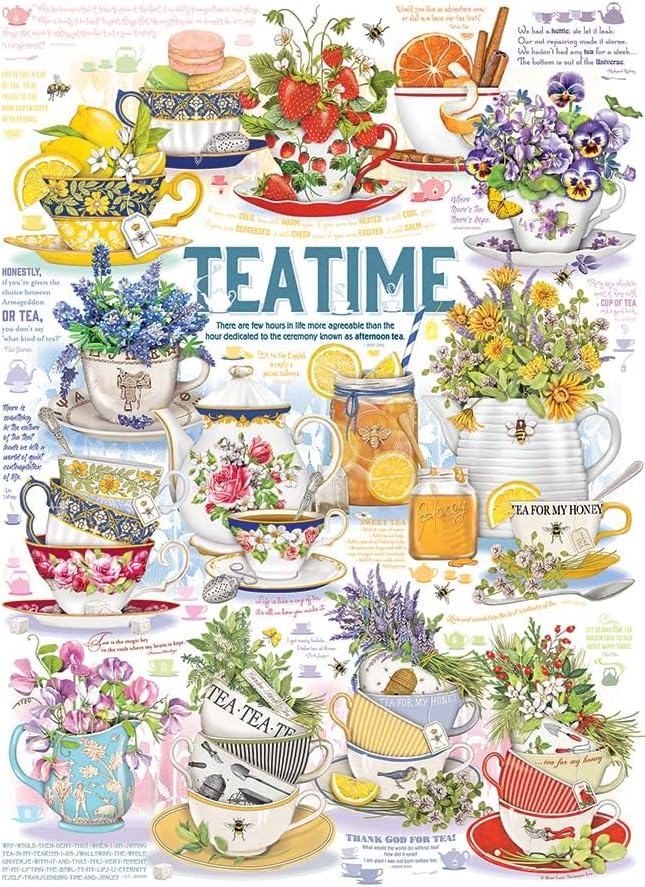 Cobble Hill 1000 Piece Puzzle Tea Time-Sample Poster Included