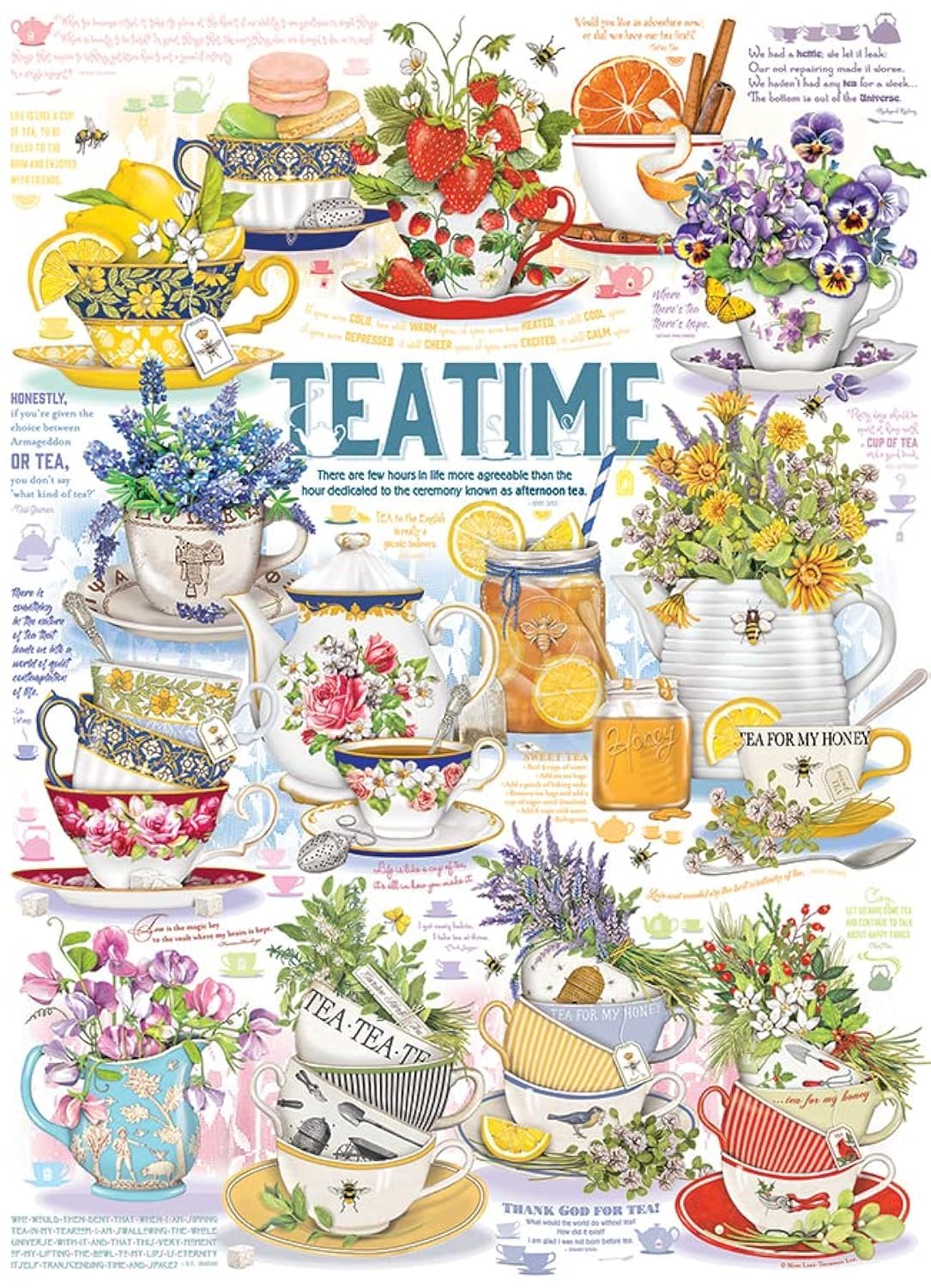 Cobble Hill 1000 Piece Puzzle Tea Time-Sample Poster Included