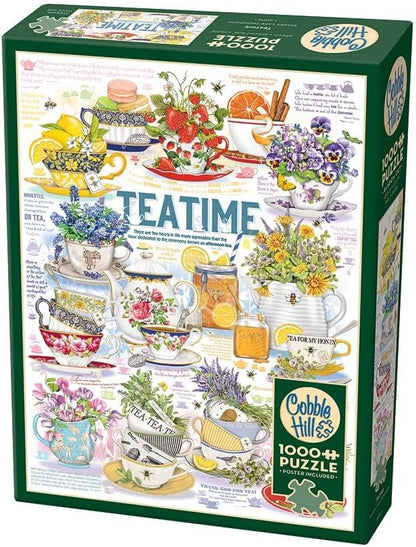 Cobble Hill 1000 Piece Puzzle Tea Time-Sample Poster Included