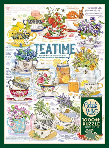 Cobble Hill 1000 Piece Puzzle Tea Time-Sample Poster Included