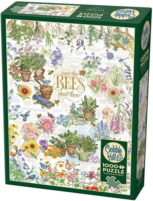 Cobble Hill 1000 Piece Puzzle Save The Bees-Sample Poster Included