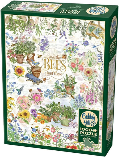 Cobble Hill 1000 Piece Puzzle Save The Bees-Sample Poster Included