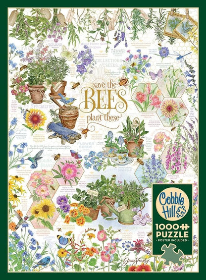 Cobble Hill 1000 Piece Puzzle Save The Bees-Sample Poster Included