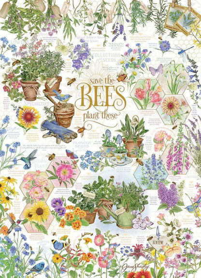 Cobble Hill 1000 Piece Puzzle Save The Bees-Sample Poster Included