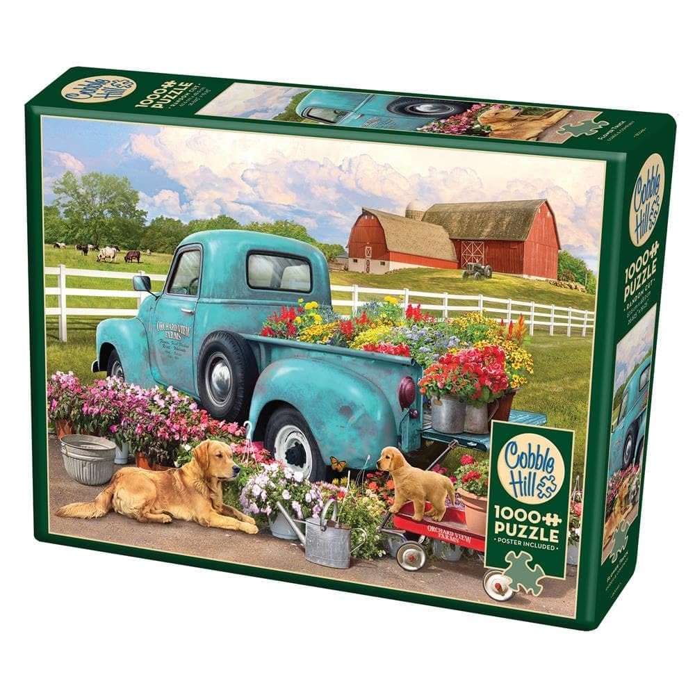 Cobble Hill 1000 Piece Puzzle Flower Truck-Sample Poster Included