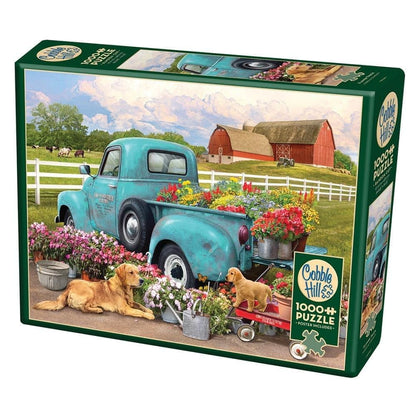 Cobble Hill 1000 Piece Puzzle Flower Truck-Sample Poster Included