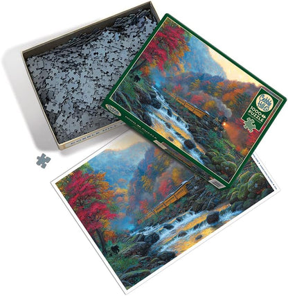 Cobble Hill 1000 Piece Puzzle - Smoky Train - Sample Poster Included