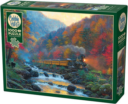 Cobble Hill 1000 Piece Puzzle - Smoky Train - Sample Poster Included