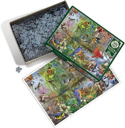 Cobble Hill 1000 Piece Puzzle Birds of The Season-Sample Poster Included