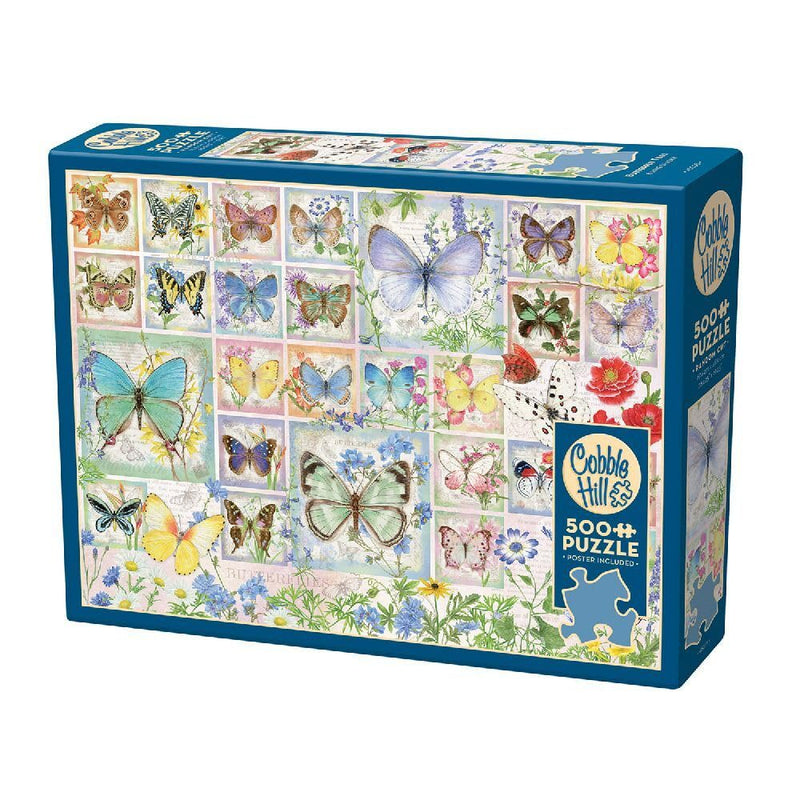 Cobble Hill 500 Piece Puzzle Butterfly Tiles-Sample Poster Included