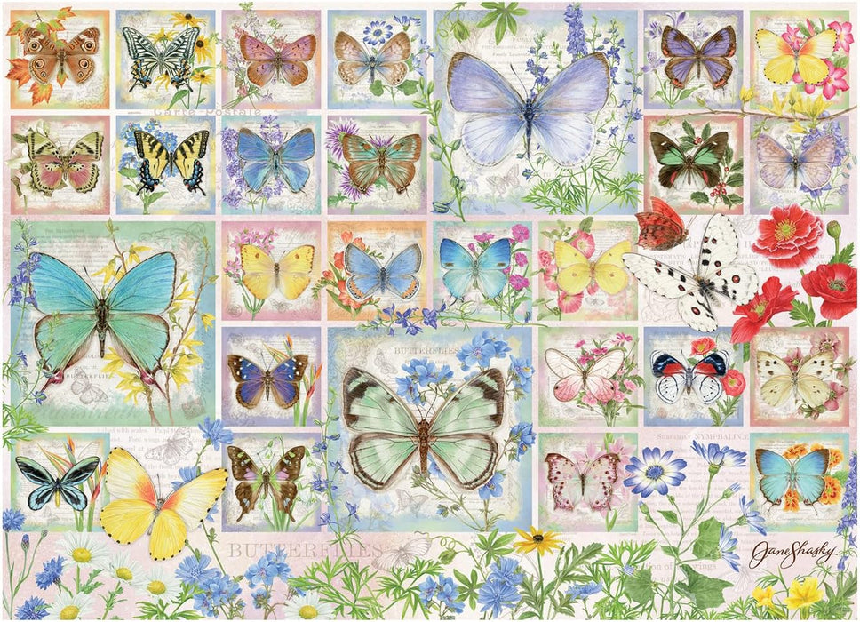 Cobble Hill 500 Piece Puzzle Butterfly Tiles-Sample Poster Included