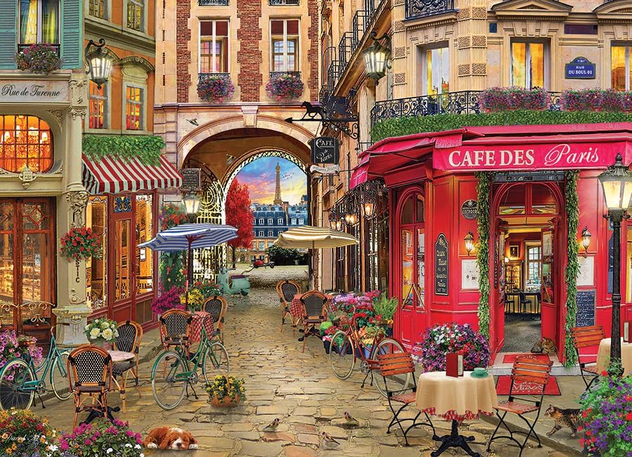 Cobble Hill 500 Piece Puzzle Café des Paris-Sample Poster Included, XXX-L
