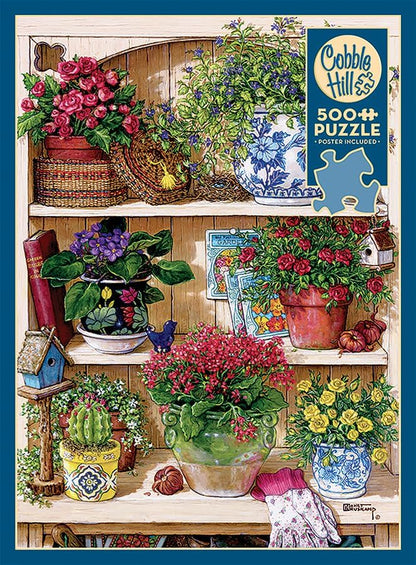 Cobble Hill 500 Piece Puzzle - Flower Cupboard - Sample Poster Included