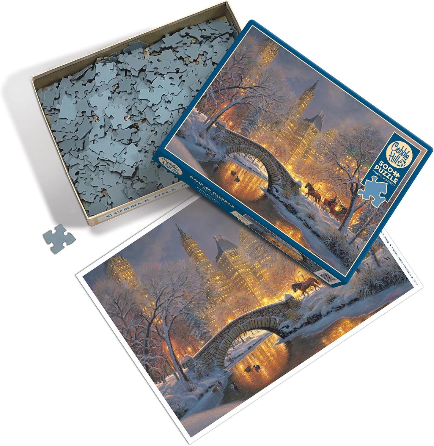 Cobble Hill 500 Piece Puzzle Winter in The Park-Sample Poster Included