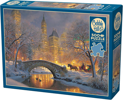 Cobble Hill 500 Piece Puzzle Winter in The Park-Sample Poster Included