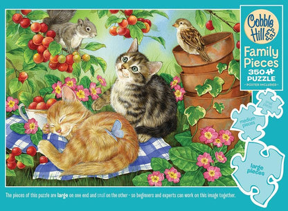 Cobble Hill 350 Piece Puzzle Under The Cherry Tree-Sample Poster Included