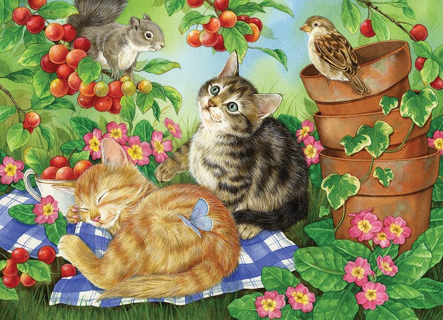 Cobble Hill 350 Piece Puzzle Under The Cherry Tree-Sample Poster Included